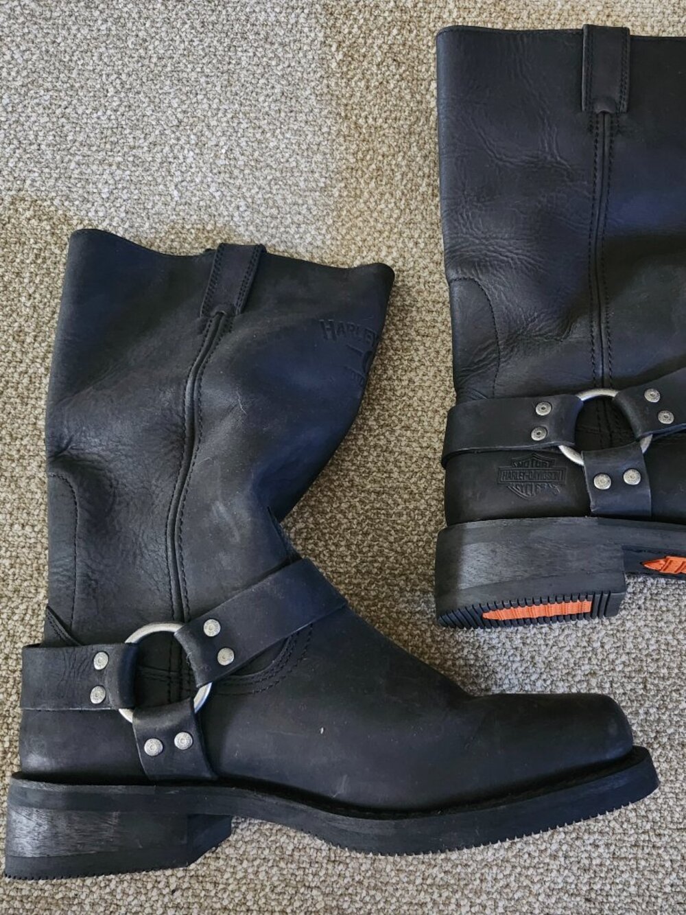 Harley-Davidson Bowden D93477 Men's Black Harness Motorcycle Boots Size 10 USED